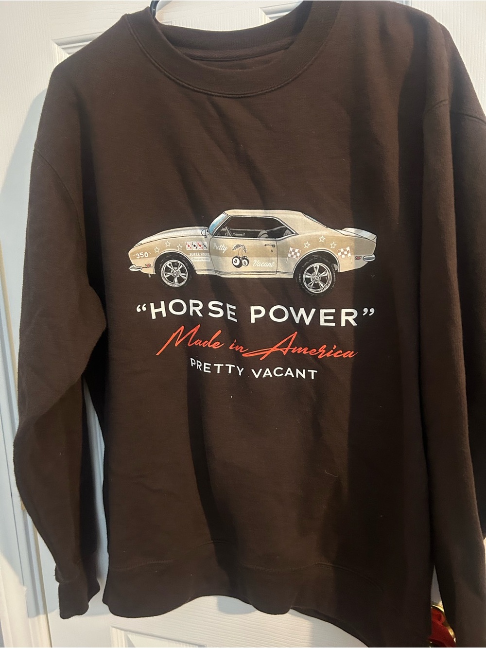 Pretty Vacant Men's Brown 'Horse Power' Crewneck Sweatshirt